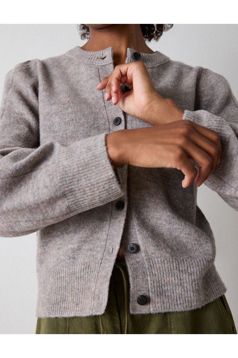 Wool Mix Puff Sleeve Cardigan, Alternate, color, Neutral