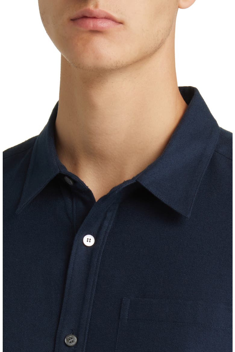 Brushed Cotton Blend Button-Up Shirt, Alternate, color, MIDNIGHT BLUE