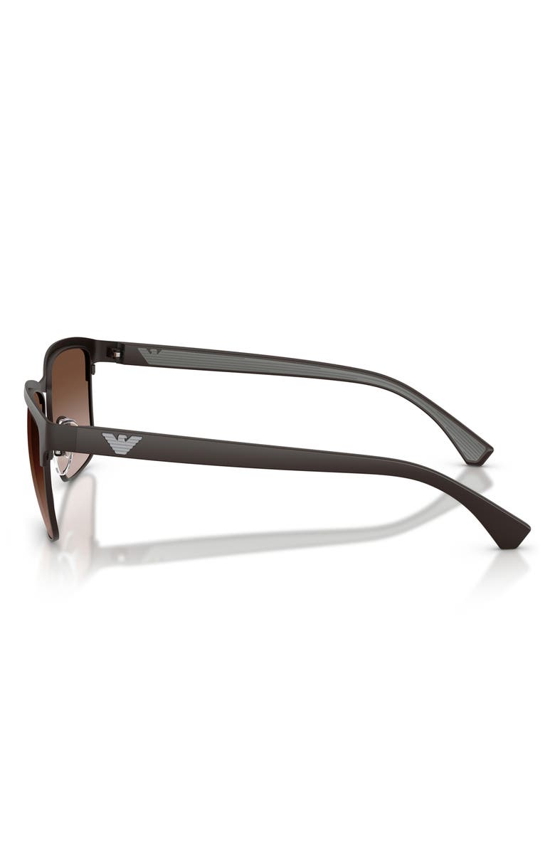 Emporio Armani 56mm Pillow Sunglasses, Alternate, color, Matte Brown / Gradient Brown