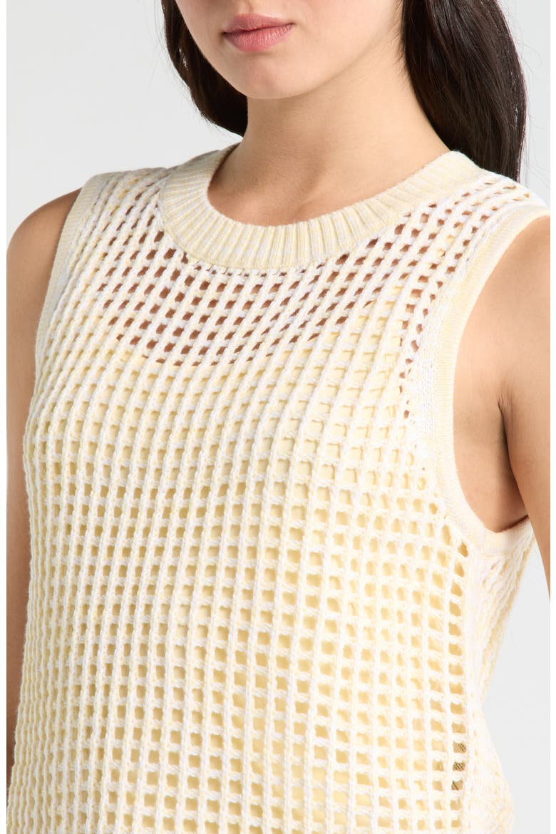 Camellia Open Knit Sleeveless Sweater, Alternate, color, HONEYSUCKLE BEIGE
