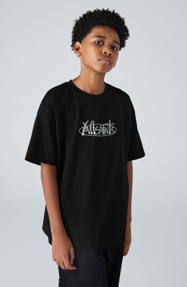 smALLSAINTS by ALLSAINTS Kids' Skeleton Cotton Graphic T-Shirt, Alternate, color, Black