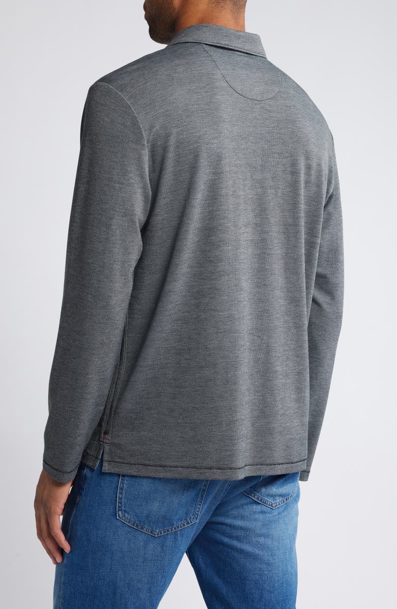 Tommy Bahama Coasta Vera Long Sleeve Polo, Alternate, color, Coal