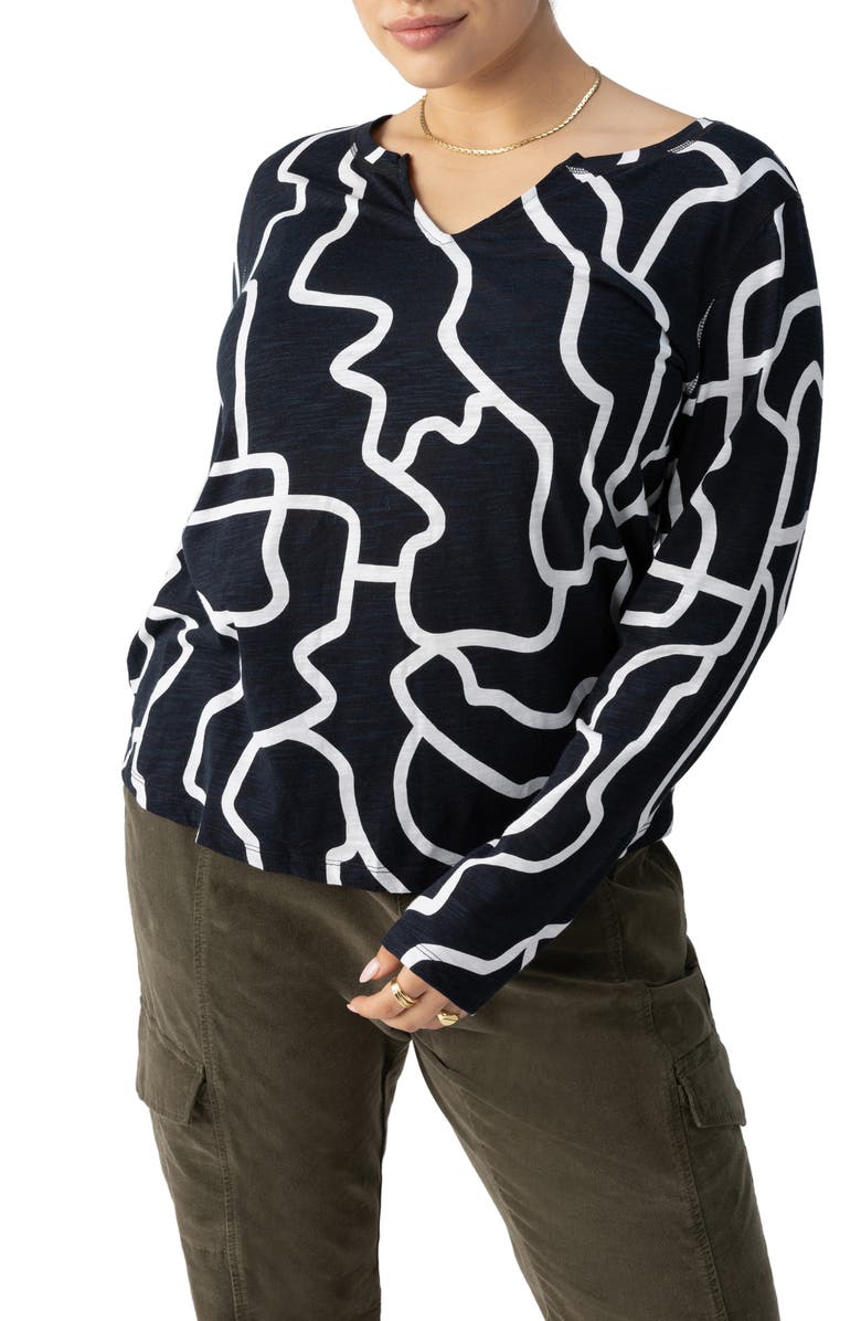 Sanctuary Perfect Notch Print Long Sleeve T-Shirt, Main, color, Labyrinth