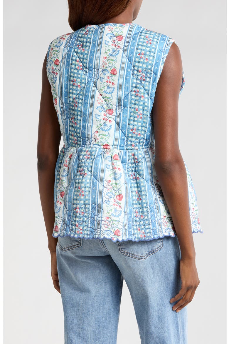 Catrin Tie Front Reversible Organic Cotton Vest, Alternate, color, BLUE