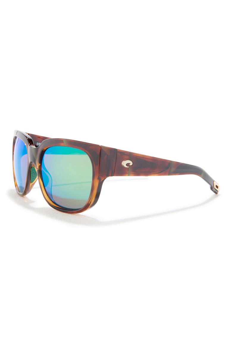 55mm Square Sunglasses, Alternate, color, GREEN TORT