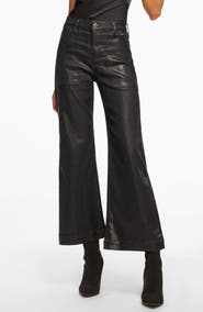 Ramy Brook Clifford Metallic Coated Crop Wide Leg Jeans