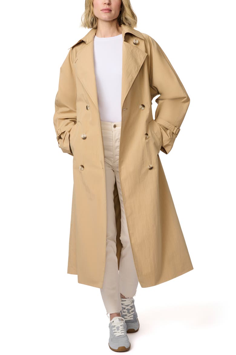 Double Breasted Belted Trench Coat, Alternate, color, TAN