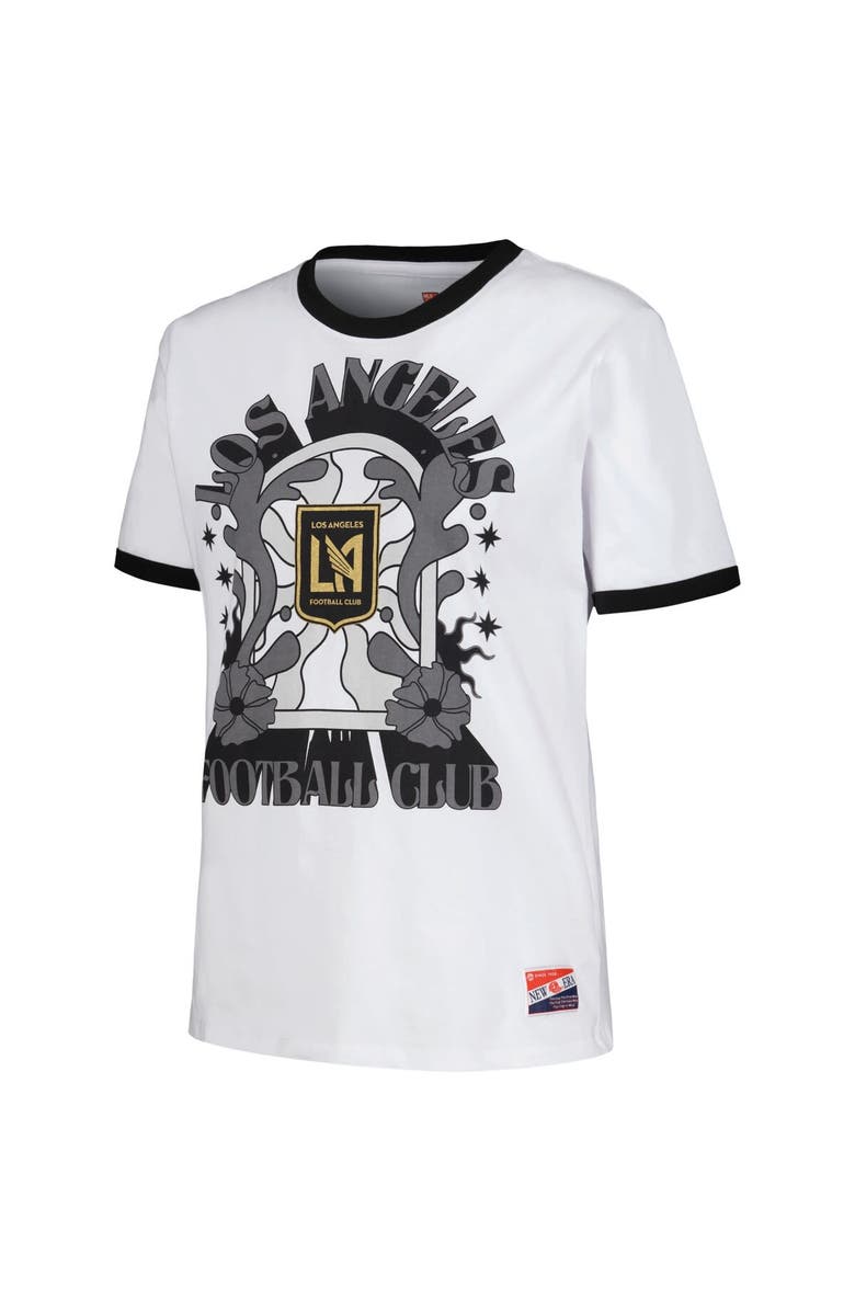 5TH AND OCEAN BY NEW ERA Women's 5th & Ocean by New Era White LAFC Throwback Ringer T-Shirt, Alternate, color, White