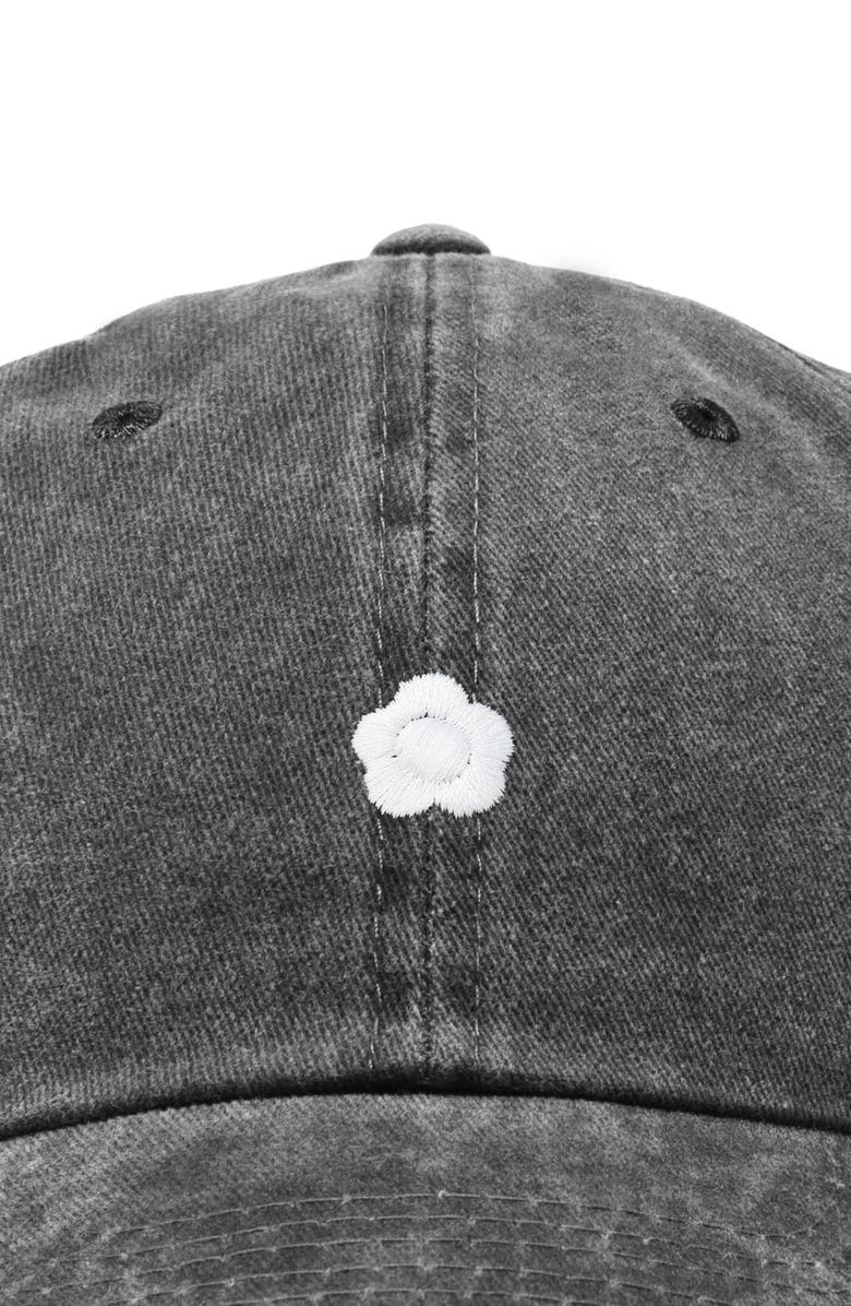 Dalix Lil Flower Dad Cap, Alternate, color, Washed Black