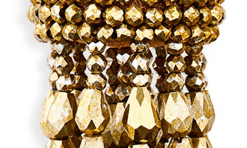 Oscar De La Renta Beaded Chandelier Clip-on Earrings In Gold