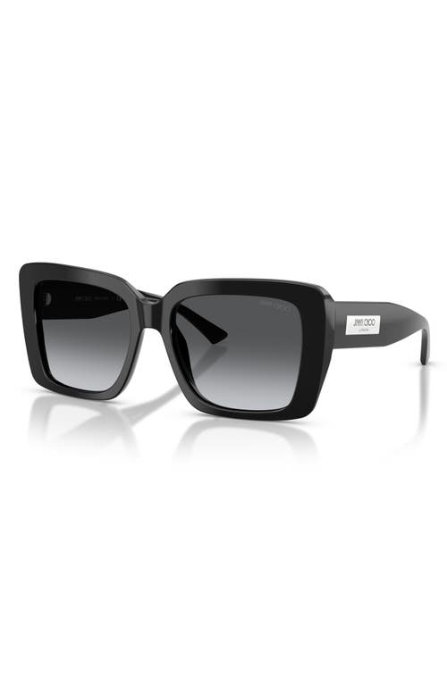 Jimmy Choo 54mm Gradient Polarized Square Sunglasses In Black/polar Gradient Gray