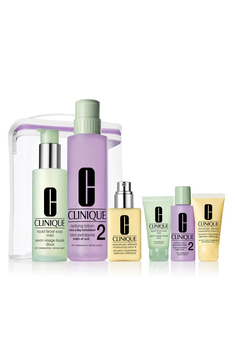 Clinique Great Skin Anywhere 3-Step Skin Care Set for Dry Skin, Main, color,