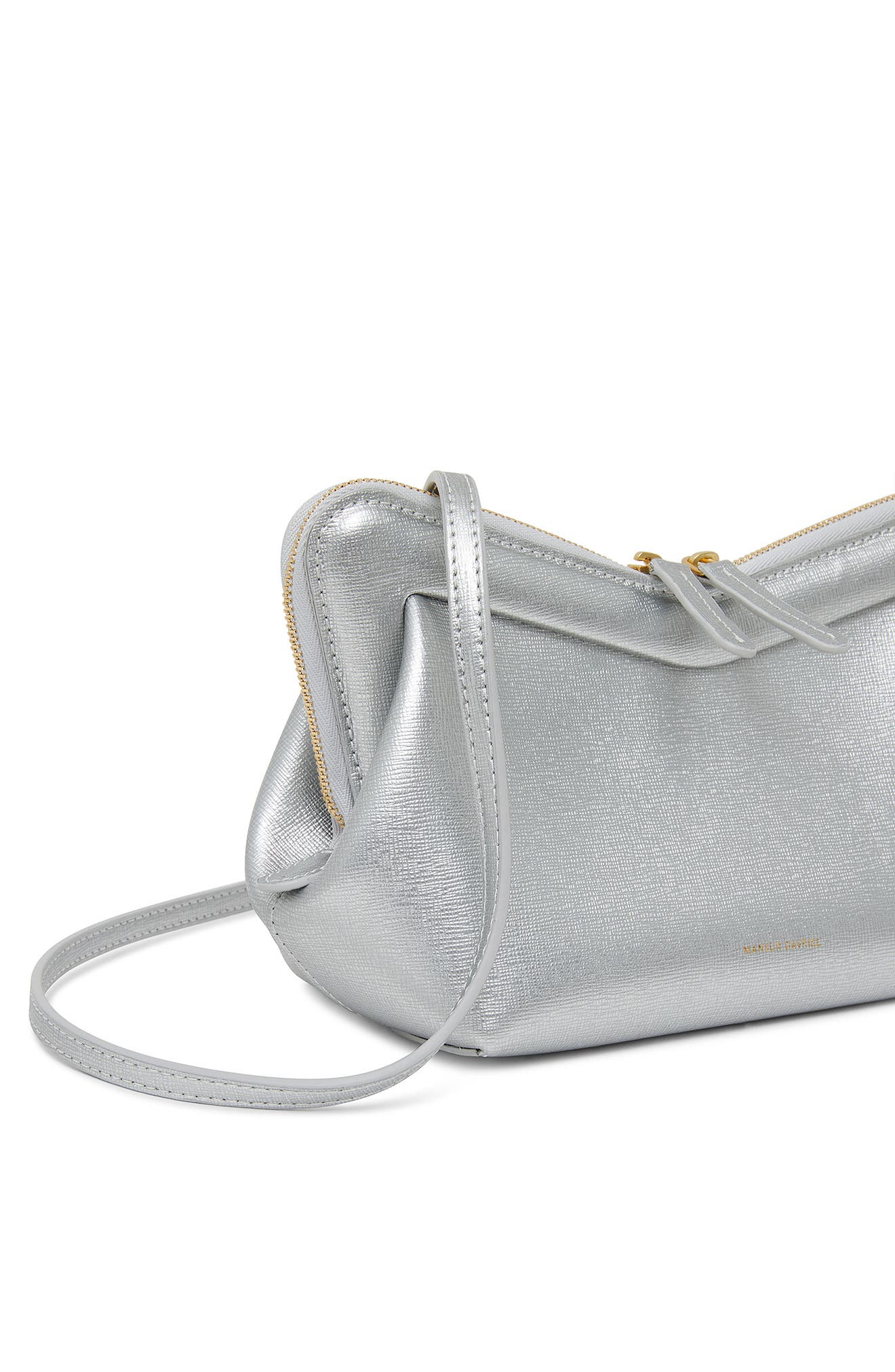 Mansur Gavriel Mini M Frame Metallic Leather Shoulder Bag, Alternate, color, 