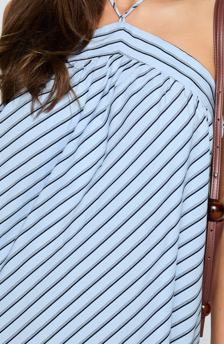 Princess Polly Moonlit Stripe Halter Minidress, Alternate, color, Blue Stripe