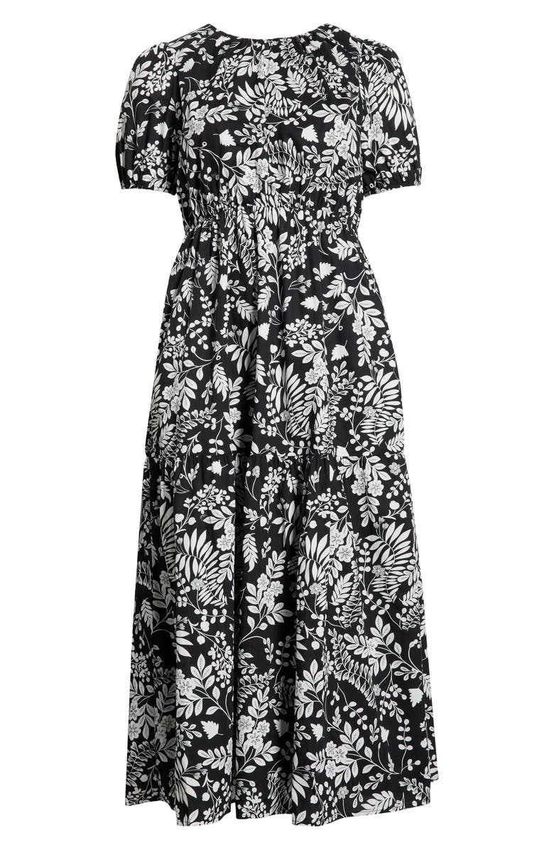 SUGARLIPS Pine Hill Floral Becca Tiered Maxi Sundress, Alternate, color, Grey-Black