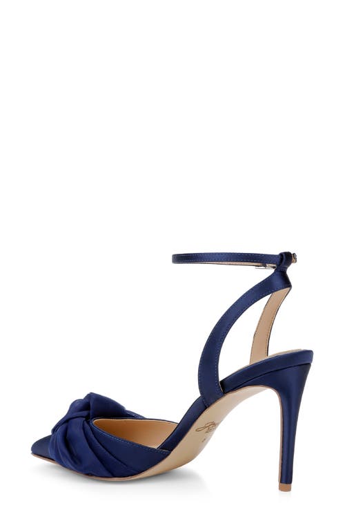 Jewel Badgley Mischka Federica Ankle Strap Pointed Toe Pump In Blue