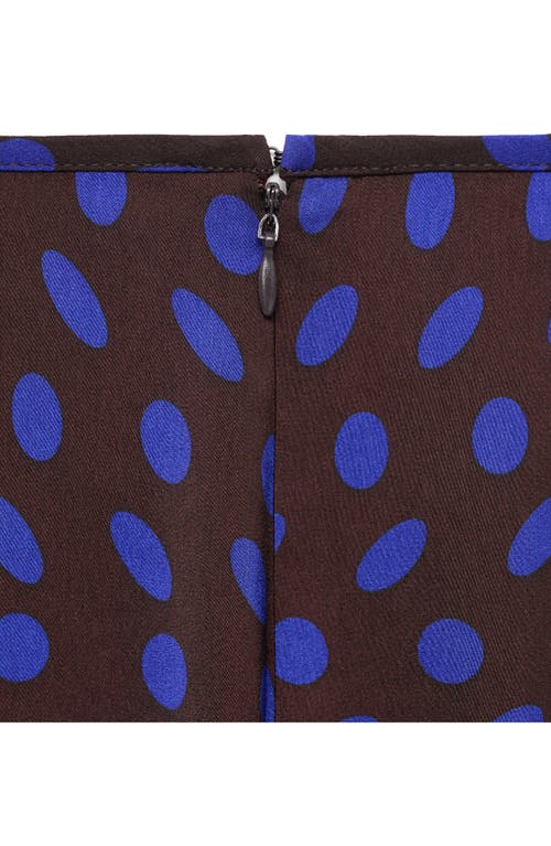 Mango Polka Dot Flare Leg Pants In Purple