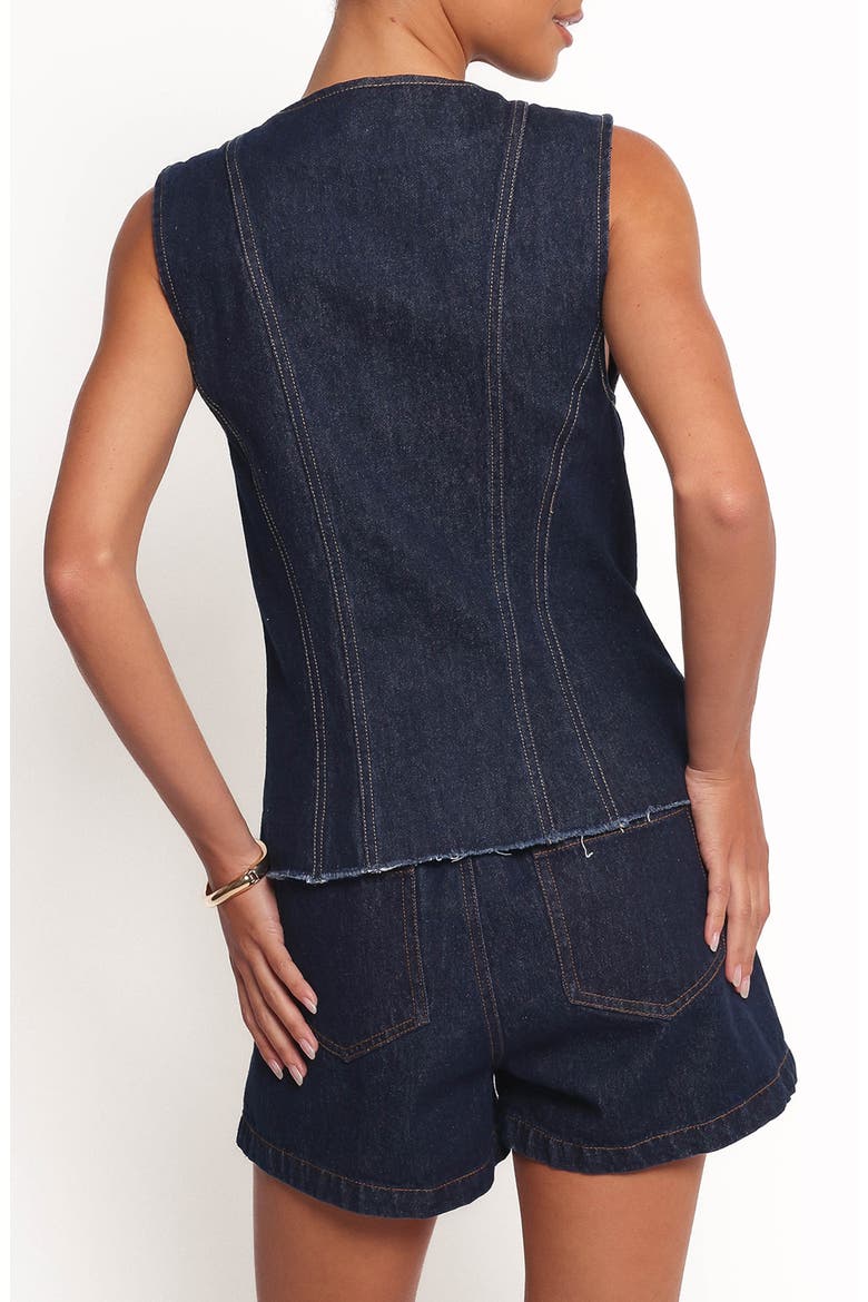 Nylah Pleated Denim Shorts, Alternate, color, MID DENIM