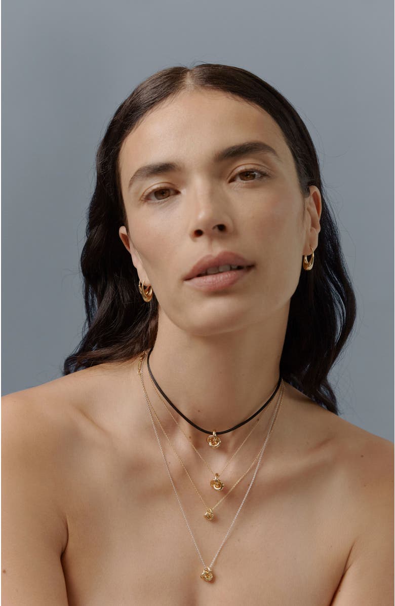 Otiumberg 14kt Gold Vermeil Mini Knot Necklace, Alternate, color, Yellow Toned Gold