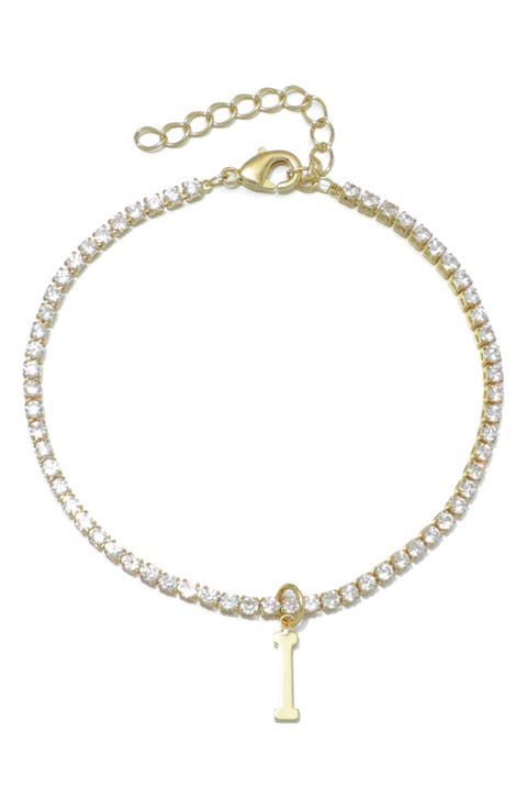 Initial Charm Tennis Bracelet