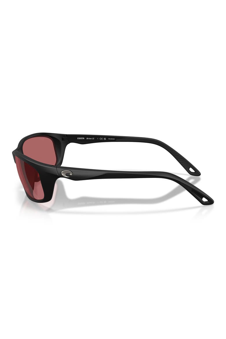 Brine II 59mm Polarized Rectangular Sunglasses, Alternate, color, MATTE BLACK / ROSE 580G
