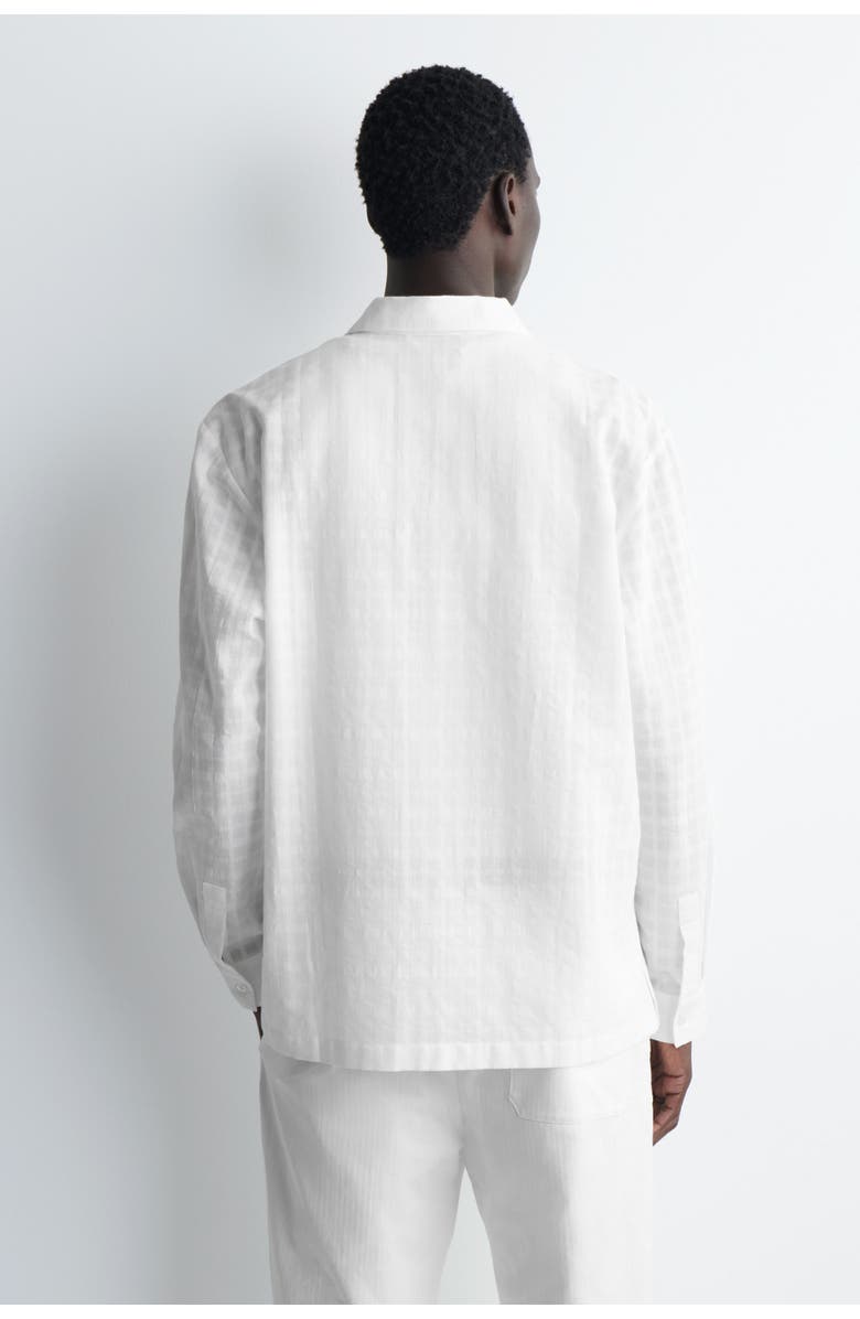 COS Checked Cotton-jacquard Shirt, Alternate, color, White