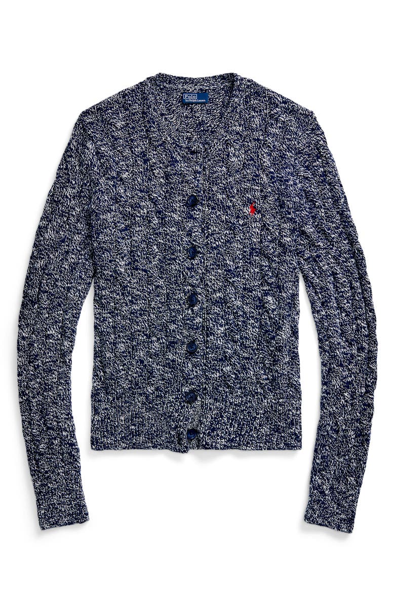 Polo Ralph Lauren Cable Stitch Cotton Cardigan, Alternate, color, 
