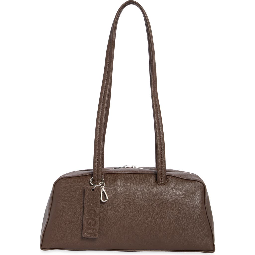 Baggu Recycled Leather Bowler Bag In Brown