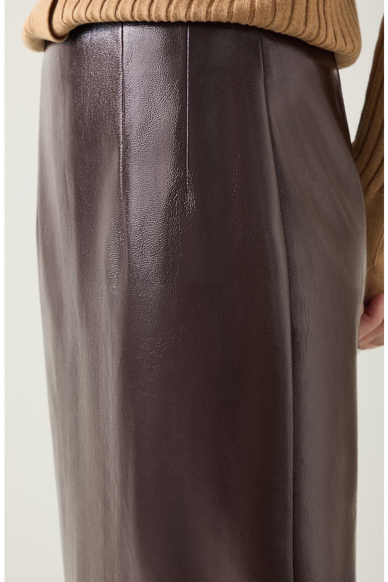 Marlene Faux Leather Midi Skirt, Alternate, color, DEEP PURPLE