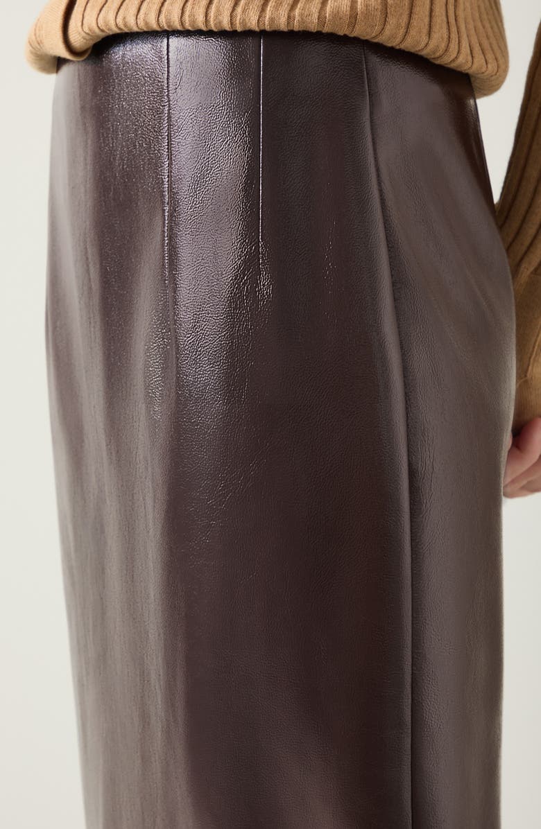 LK Bennett Marlene Faux Leather Midi Skirt, Alternate, color, Deep Purple