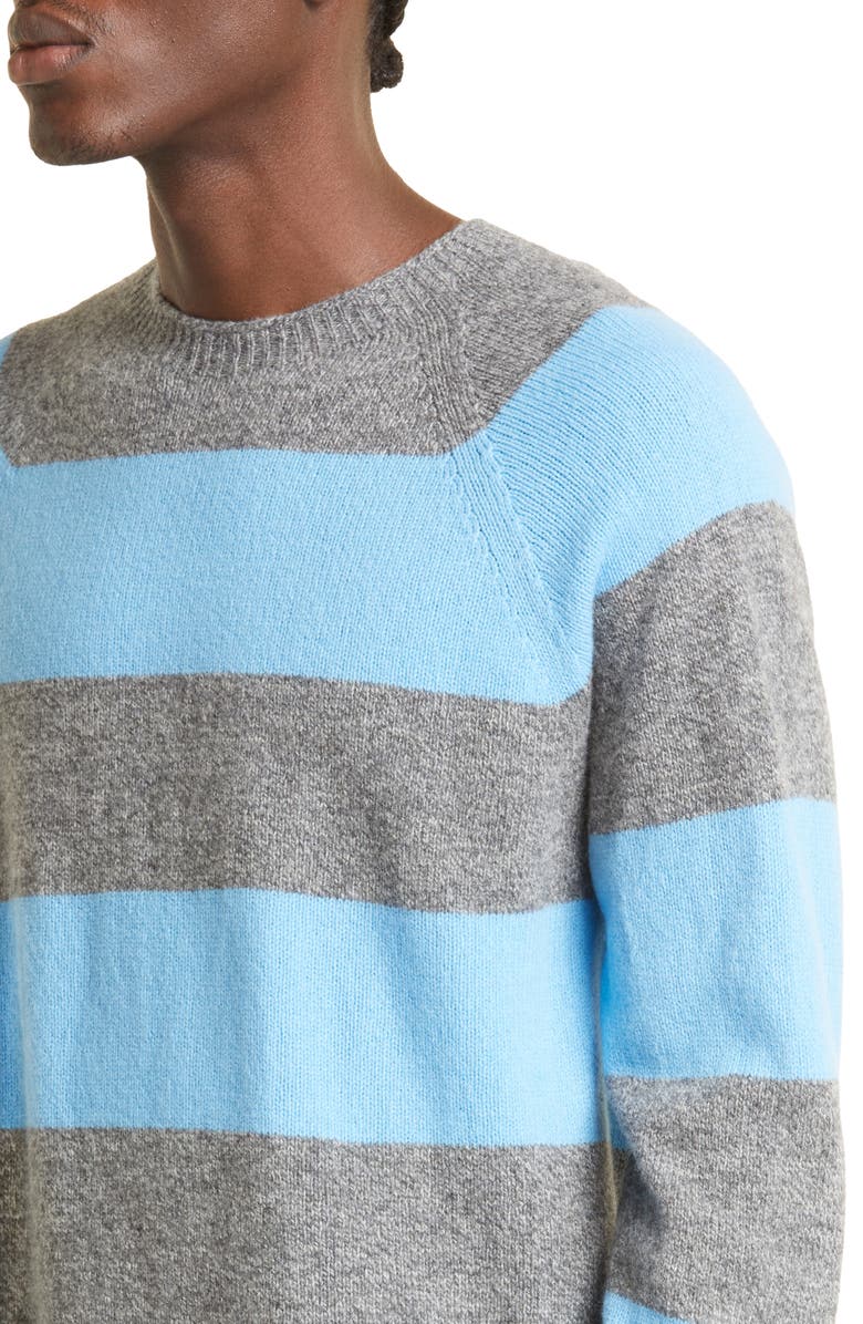 Sunspel Stripe Lambswool Crewneck Sweater, Alternate, color, 