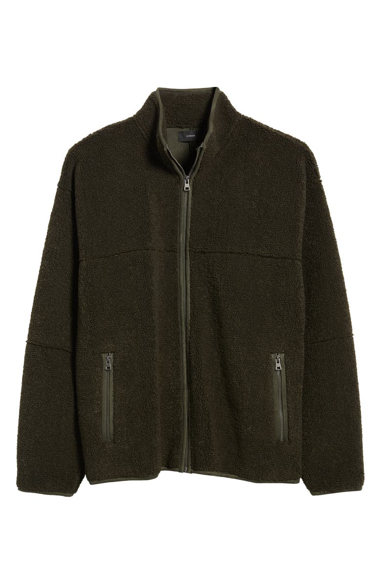 Vince High Pile Fleece Jacket, Alternate, color, Moss Green