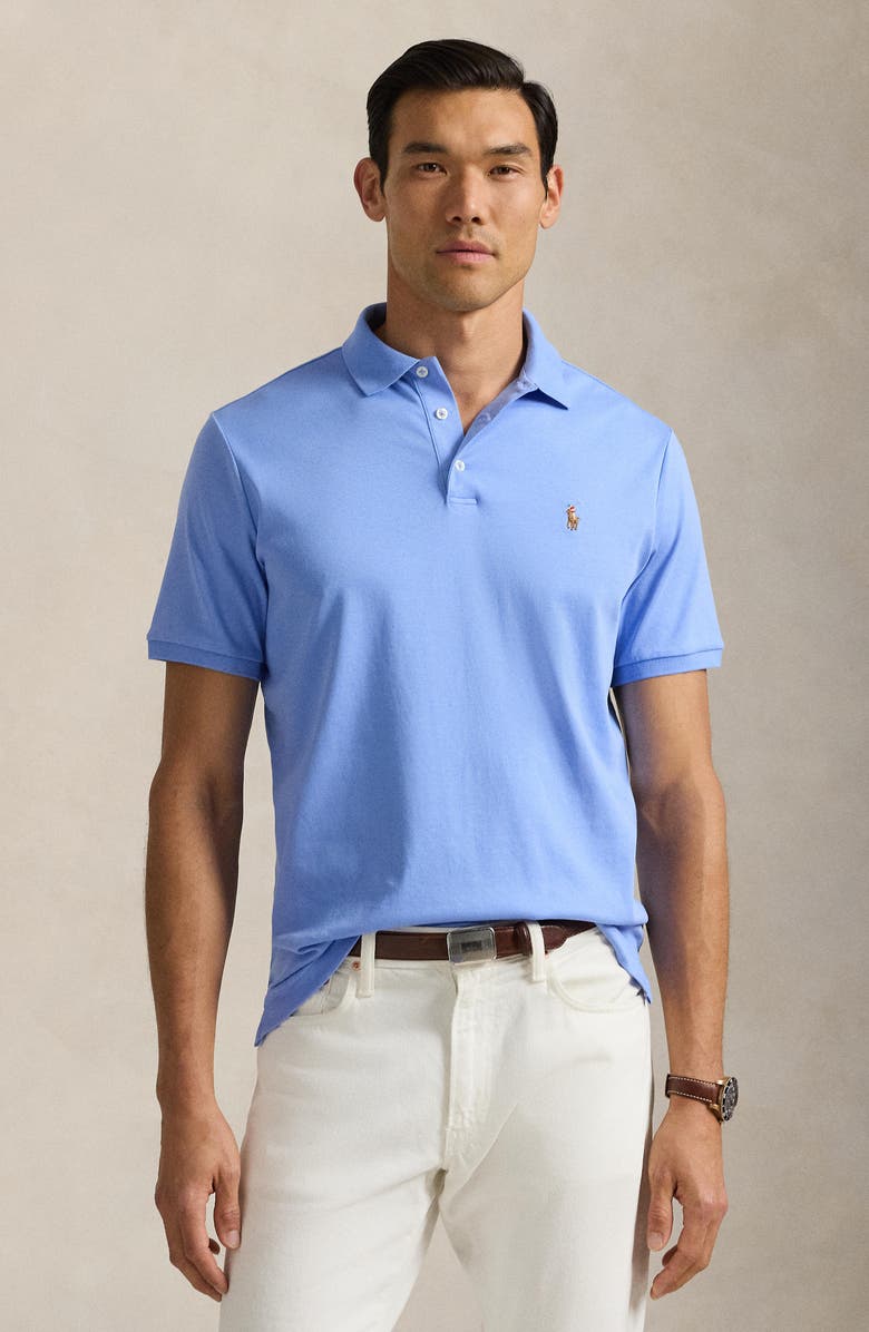Polo Ralph Lauren Classic Fit Solid Blue Cotton Jersey Polo, Alternate, color, 
