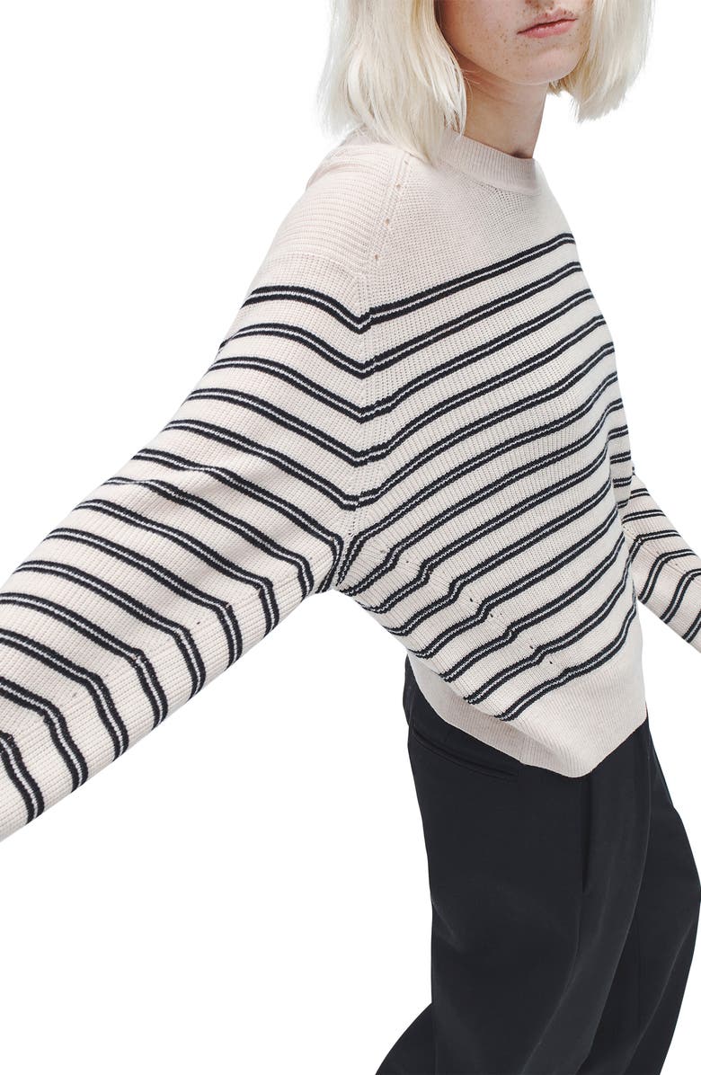 rag & bone Bree Stripe Rib Crewneck Sweater, Alternate, color, 