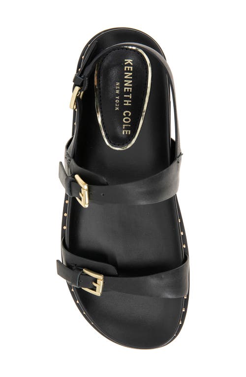 Kenneth Cole Drinity Flat Slingback Sandal In Black Leather
