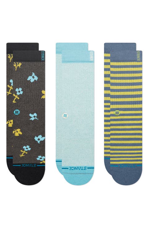 Whimsy Petal 3-Pack Crew Socks