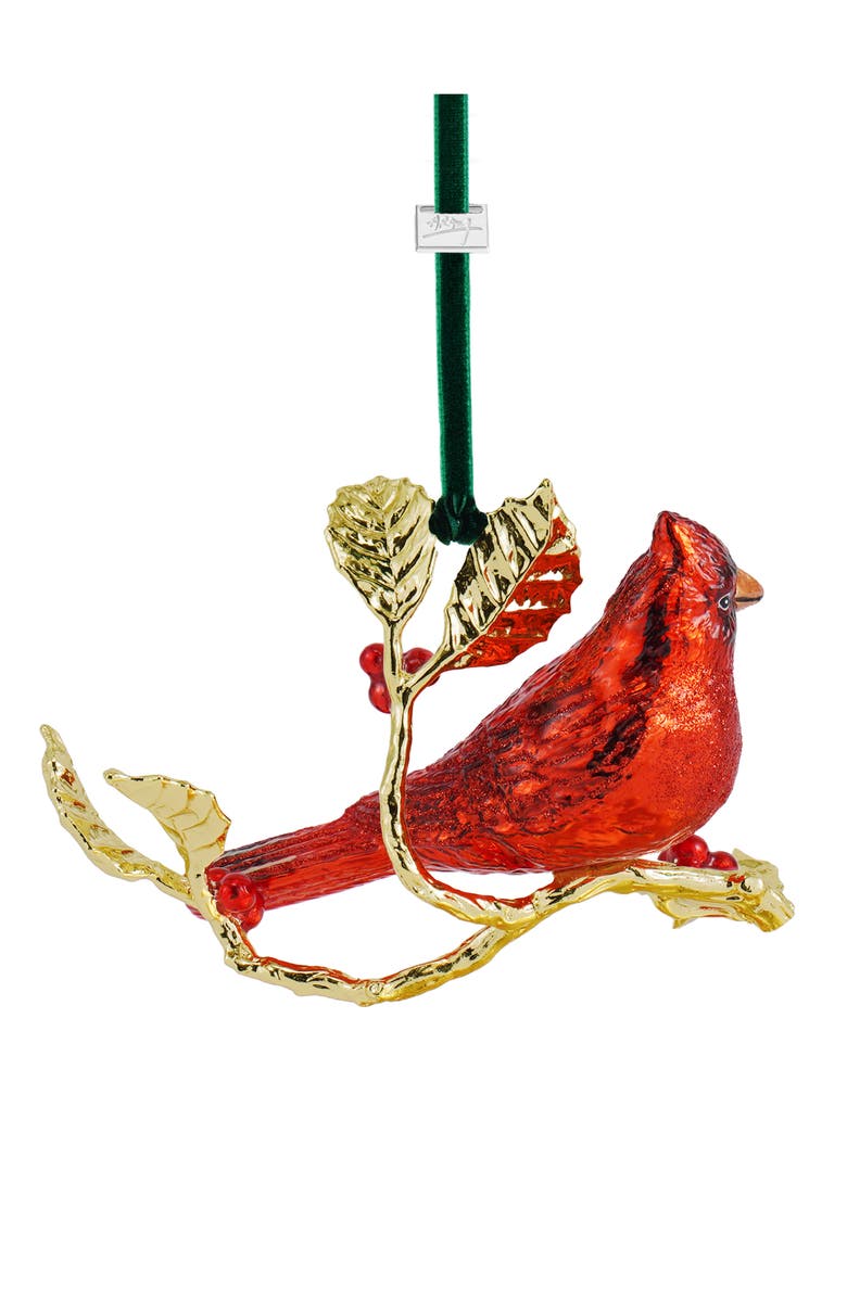 Michael Aram Cardinal Glass Ornament, Alternate, color, Red