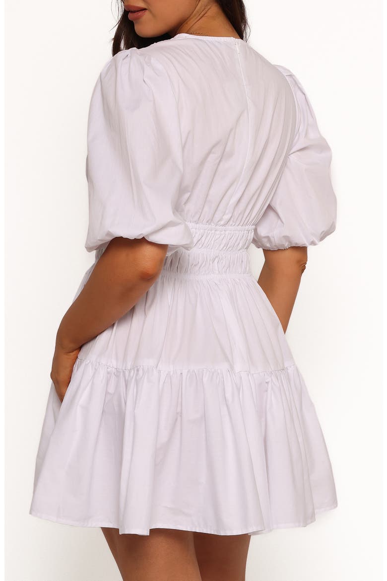 Alessia Smocked Waist Cotton Minidress, Alternate, color, WHITE