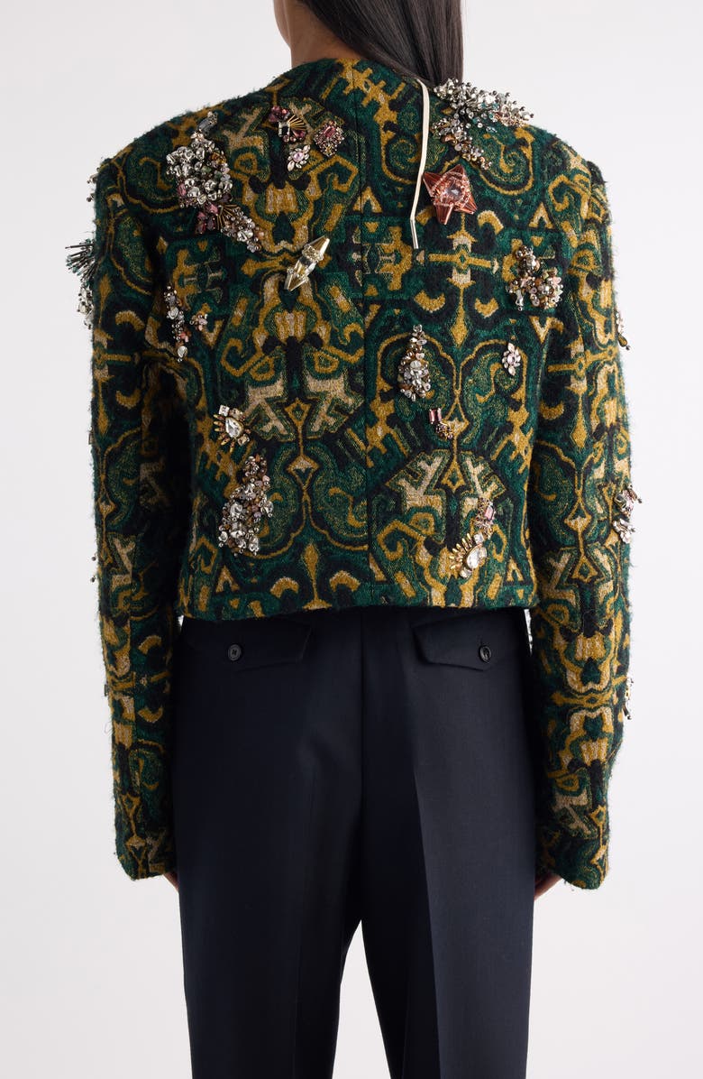 Dries Van Noten Baftano Embellished Geo Print Jacket, Alternate, color, Bottle