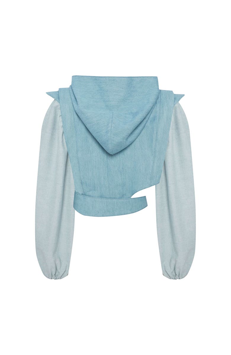 Jendue Belinda Denim Vest & Jacket - Asymmetrical Style, Alternate, color, Iced Blue