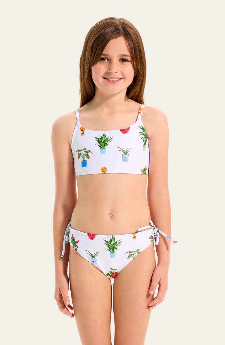 Seafolly Kids' Playa Bonita Two-Piece Swimsuit, Alternate, color, Playa Bonita White