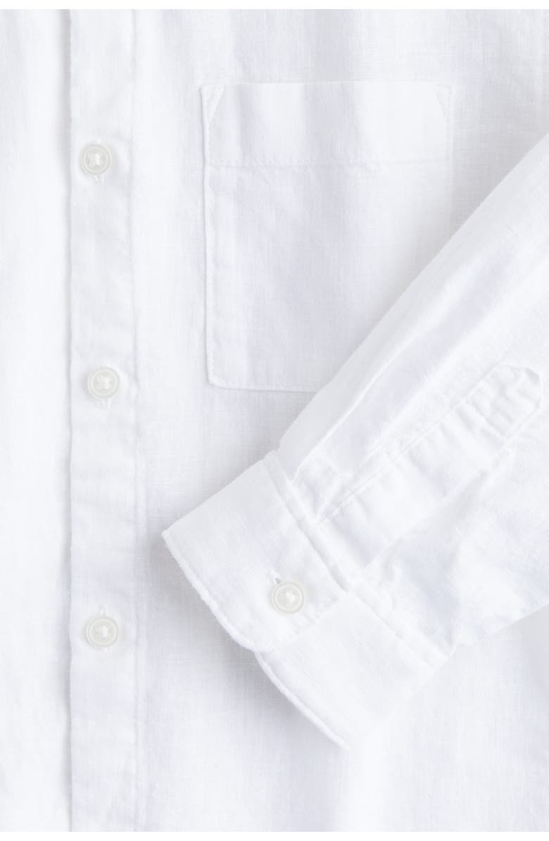 H&M Linen-blend Shirt, Alternate, color, White