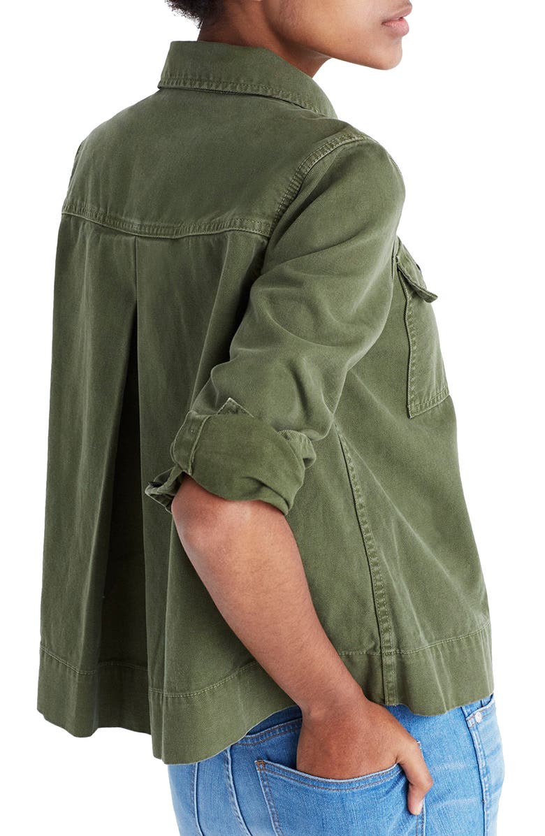 Madewell Northward Crop Army Jacket, Alternate, color, Loden