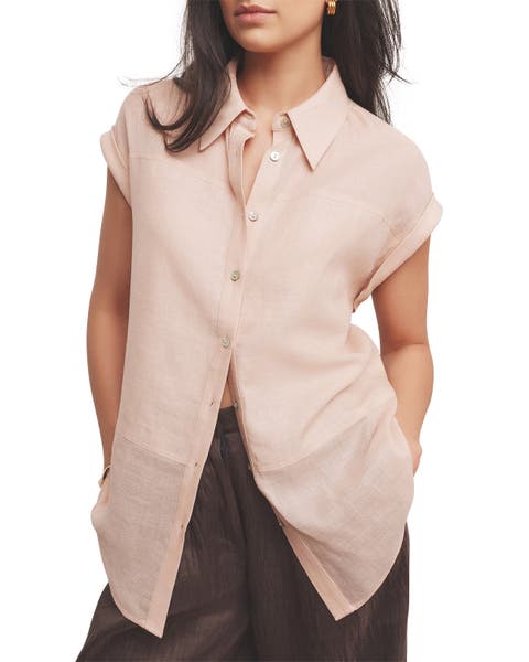 Linen Blend Panel Shirt