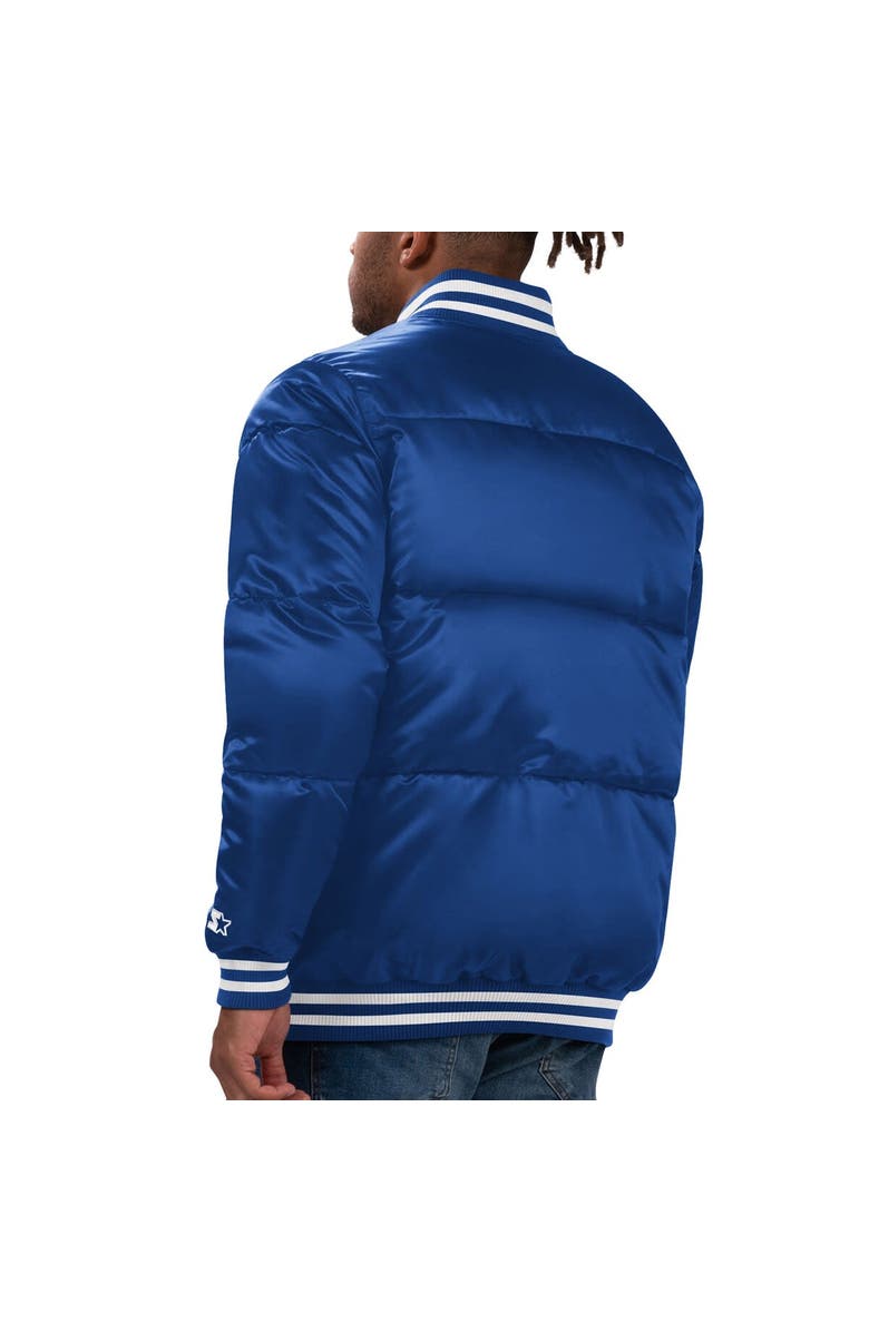 STARTER Men's Starter Royal New York Mets Bronx Satin Full-Snap Bomber Jacket, Alternate, color, Royal