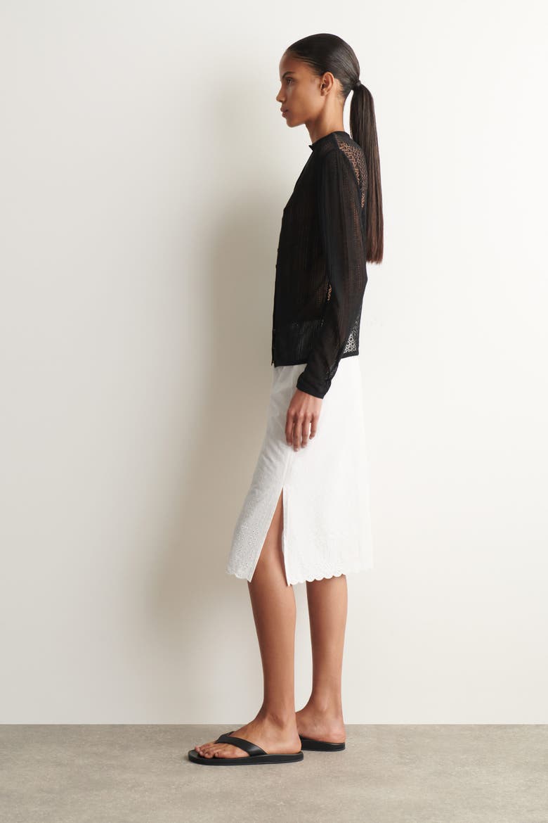 Diamond Knit Lace Cardigan, Alternate, color, BLACK