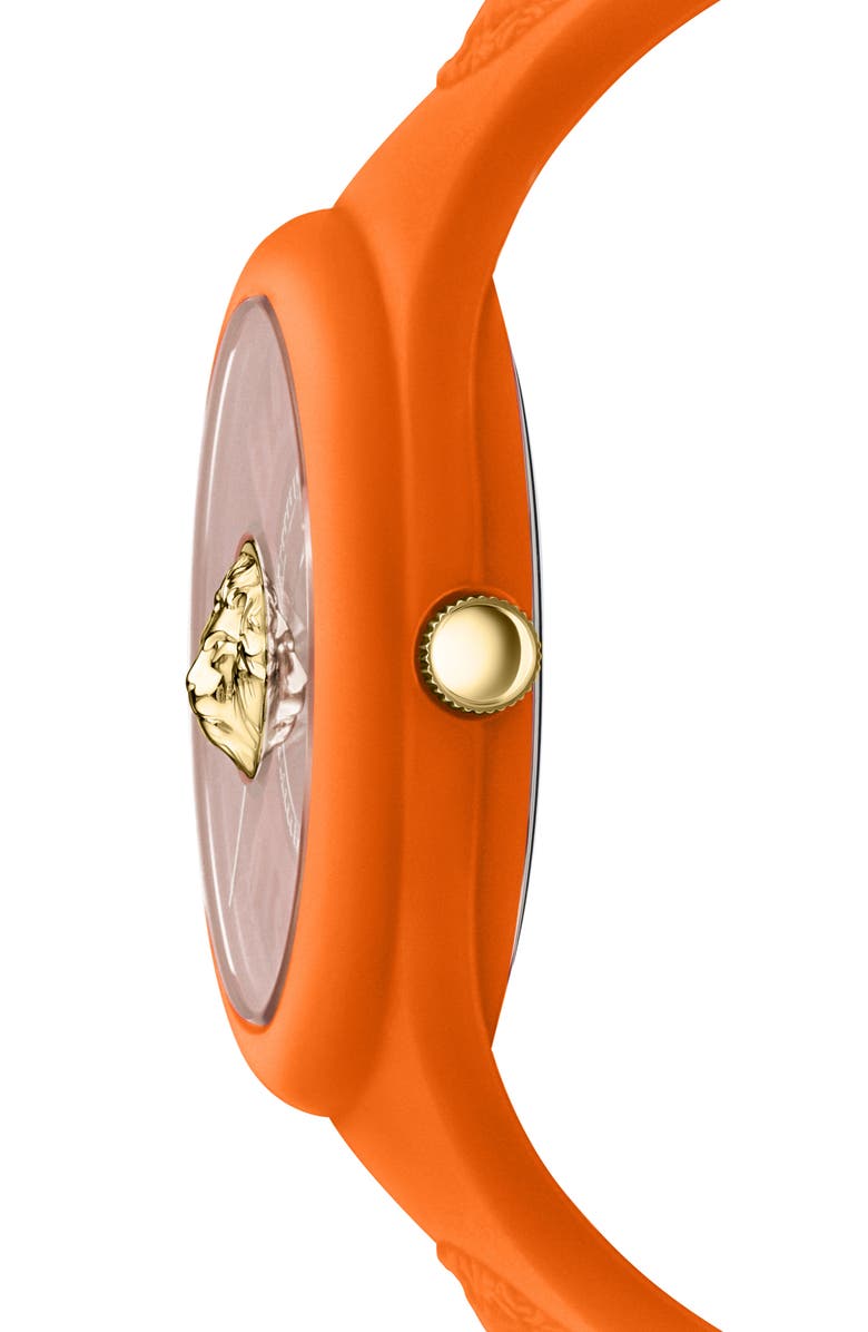 VERSUS Versace Women's Versus Fire Island Lion Silicone Strap Watch, 39mm, Alternate, color, Orange