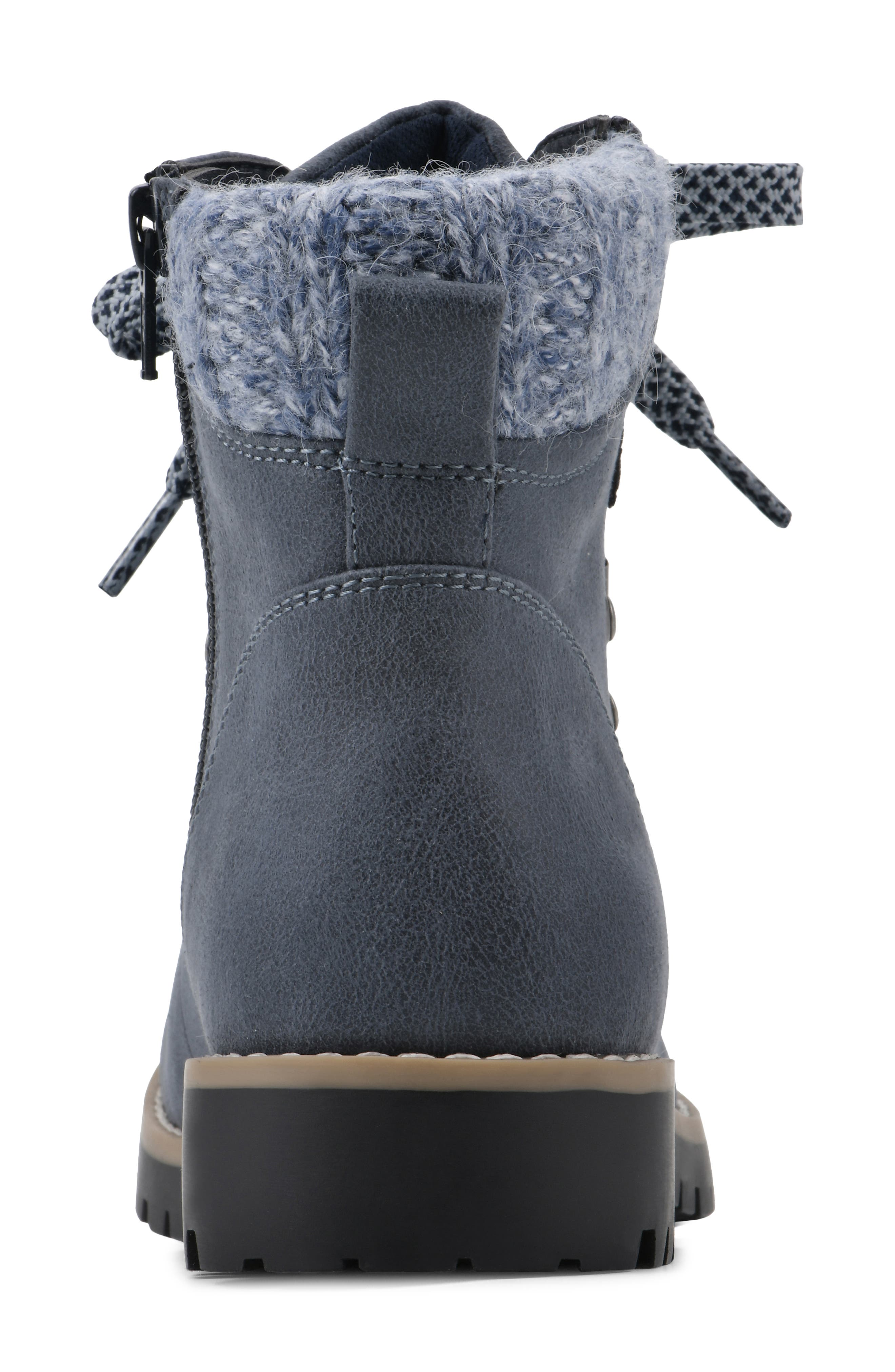 Primed Lace-Up Boot, Alternate, color, NAVY/ FABRIC
