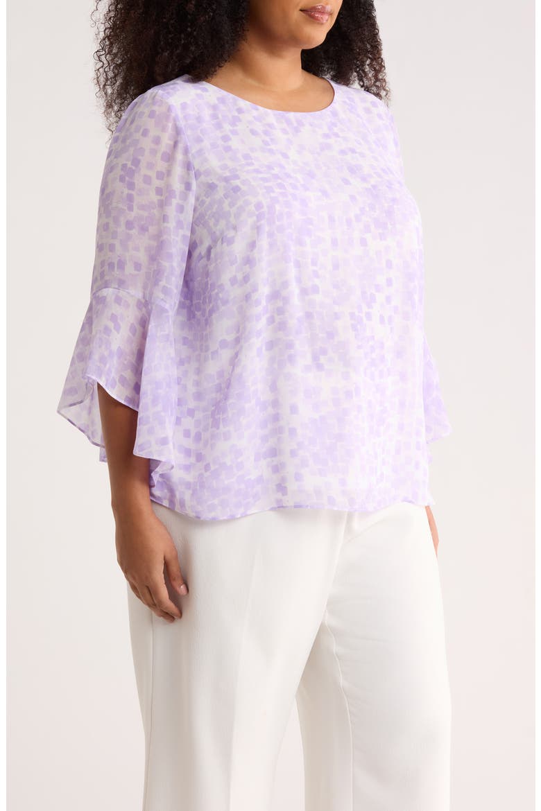 Ruffle Sleeve Top, Alternate, color, LAVENDER MIST MULTI