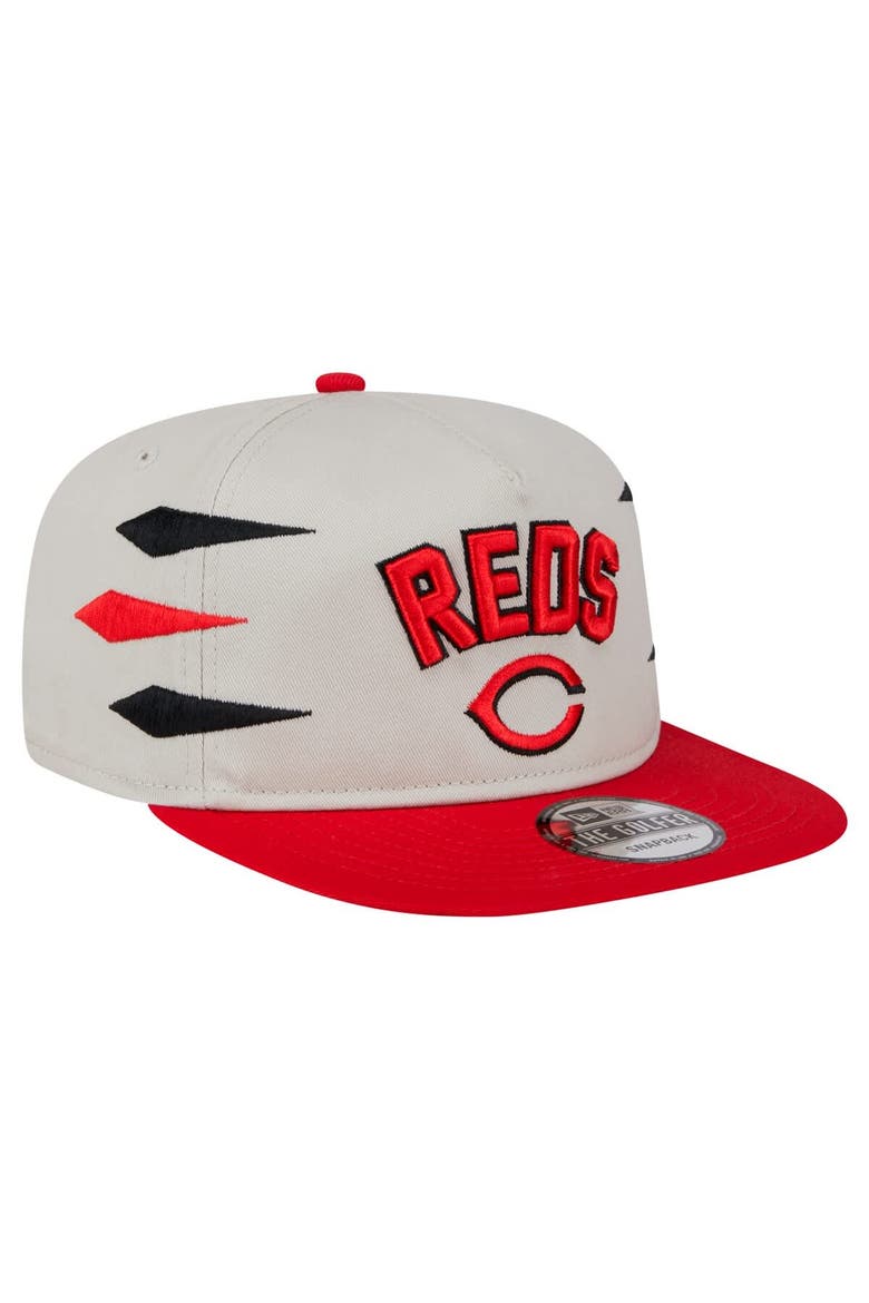 Men's New Era Cream Cincinnati Reds Iron Golfer Snapback Hat, Alternate, color, Cream